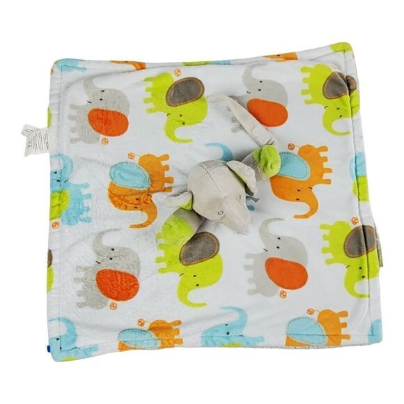 Blankets & Beyond Lovey Security Blanket Elephant 15" Baby Pacifier Holder Green - Picture 5 of 12